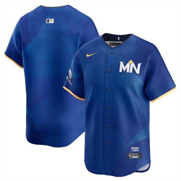 Mens Minnesota Twins Blank Royal 2024 City Connect Limited Stitched Jersey Dzhi